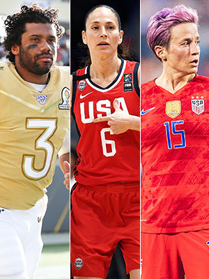Russell Wilson, Sue Bird & Megan Rapinoe