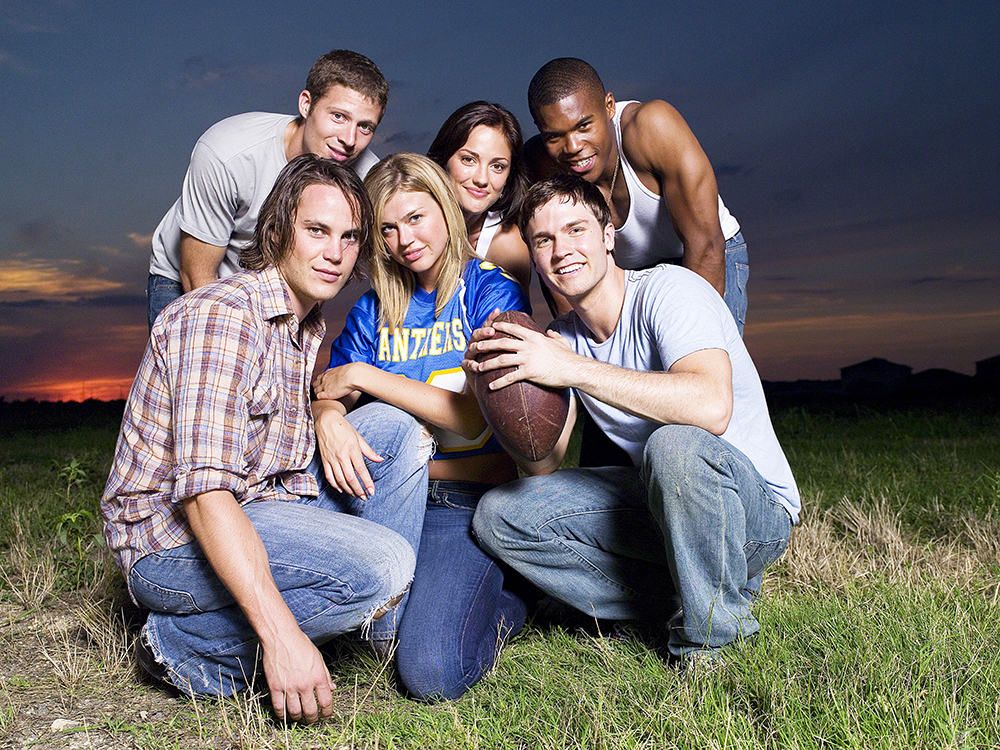 Editorial use only. No book cover usage.Mandatory Credit: Photo by Virginia Sherwood/Nbc-Tv/Kobal/Shutterstock (5883716w)Zach Gilford, Minka Kelly, Gaius Charles, Taylor Kitsch, Adrianne Palicki, Scott PorterFriday Night Lights - 2006NBC-TVUSATV Portrait