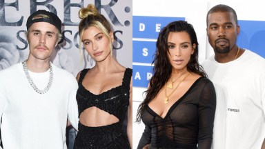 Justin Bieber, Hailey Baldwin, Kim Kardashian, Kanye West