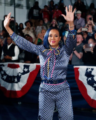 Actress Vivica A. Fox waves to supporters of Democratic presidential candidate and former Vice President Joe Biden before he speaks at Tougaloo College in Tougaloo, Miss
Election 2020 Joe Biden, Tougaloo, USA - 08 Mar 2020