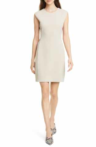 tan sheath dress