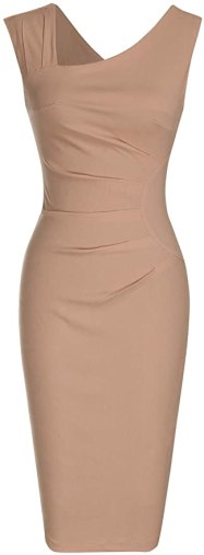 tan sheath dress