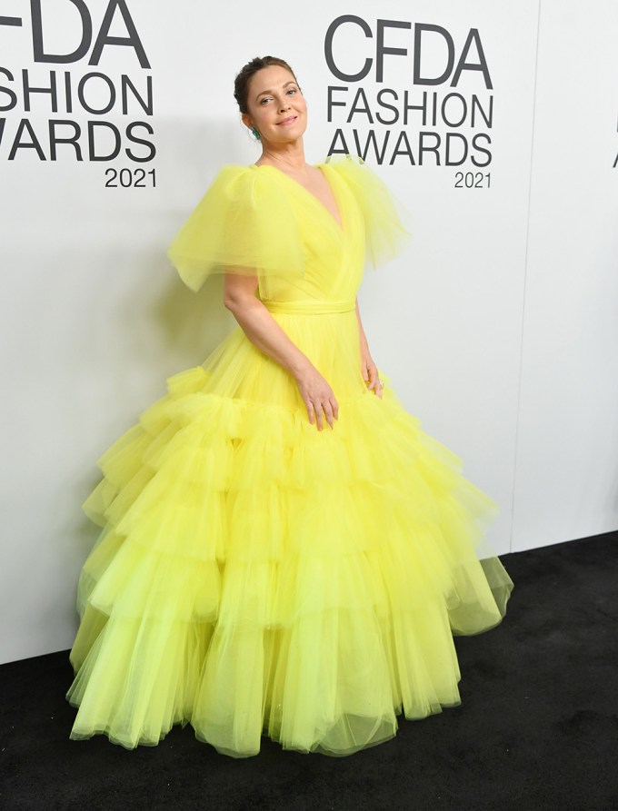 Drew Barrymore at the 2021 CFDA Fashion Awards