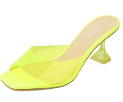 neon green mule heel