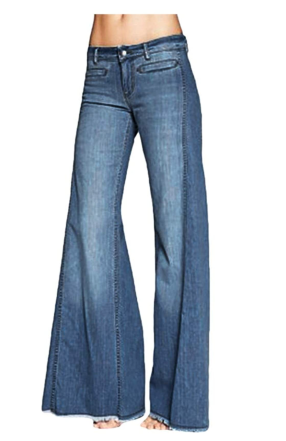 low rise fringe jeans