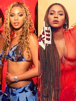 Beyonce then & now