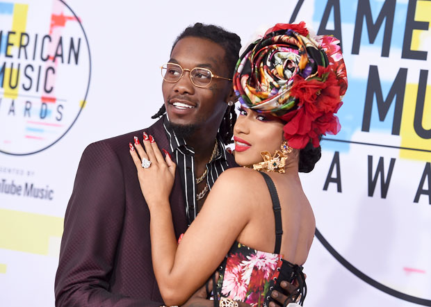 Cardi B & Offset at 2018 AMAs