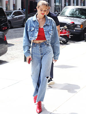 Gigi Hadid in denim jacket