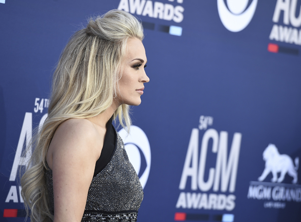 Carrie Underwood arrives at the 54th annual Academy of Country Music Awards at the MGM Grand Garden Arena on Sunday, April 7, 2019, in Las Vegas. (Photo by Jordan Strauss/Invision/AP)