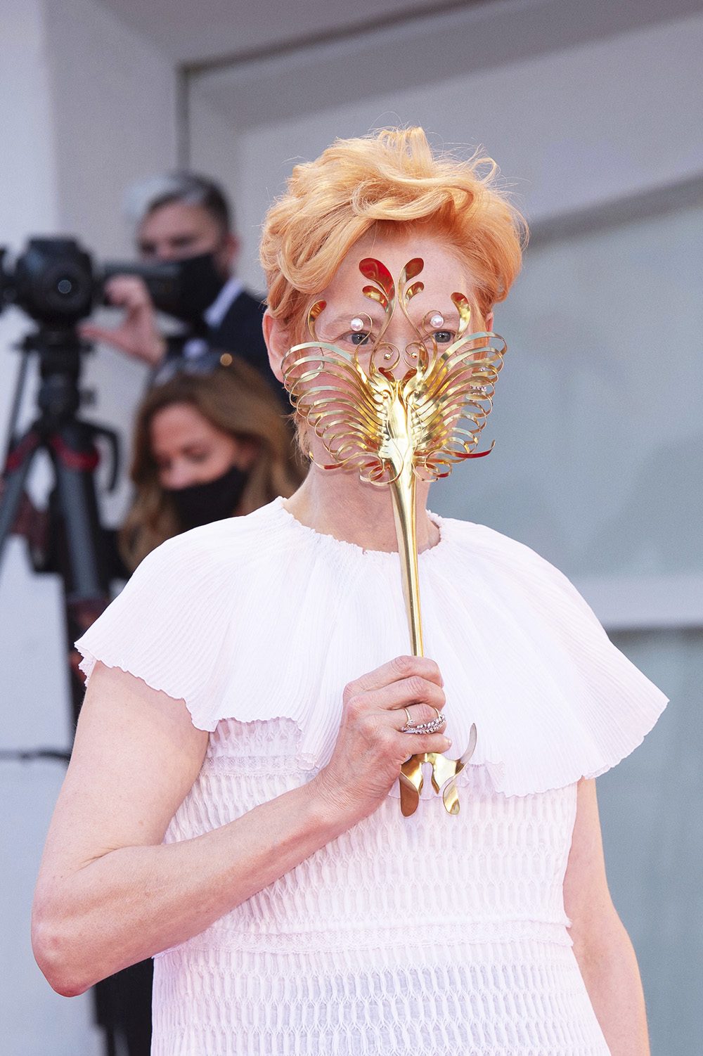 Tilda Swinton attending the Opening Ceremony of the 77th Venice Film Festival in Venice, Italy on September 02, 2020. Photo by Aurore Marechal/Abaca/Sipa USA(Sipa via AP Images)