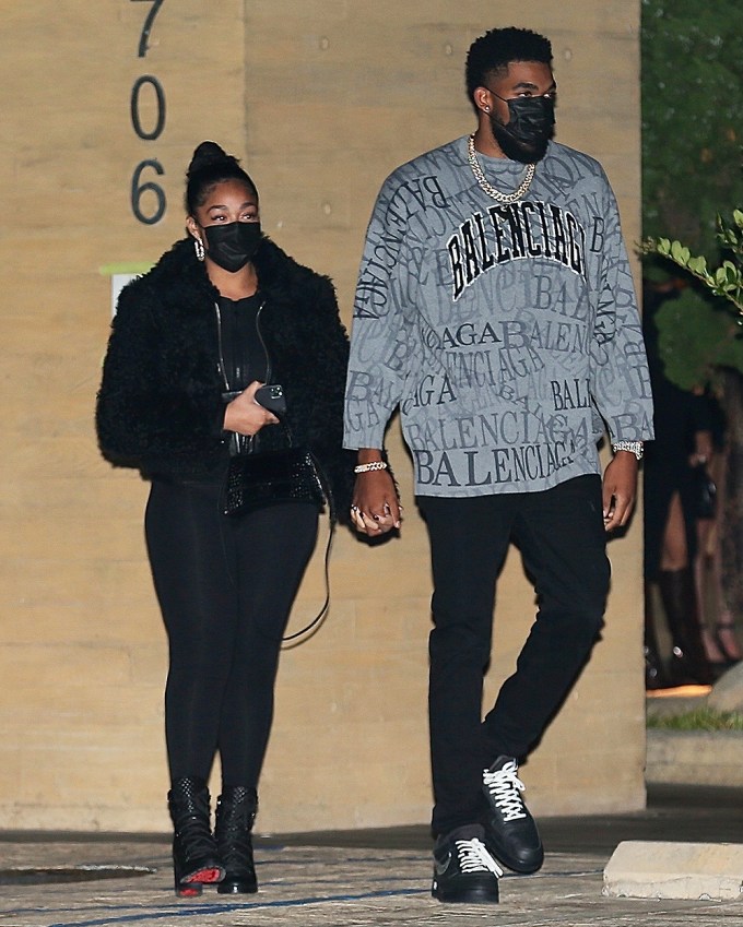 Jordyn Woods with Karl-Anthony Towns at Nobu