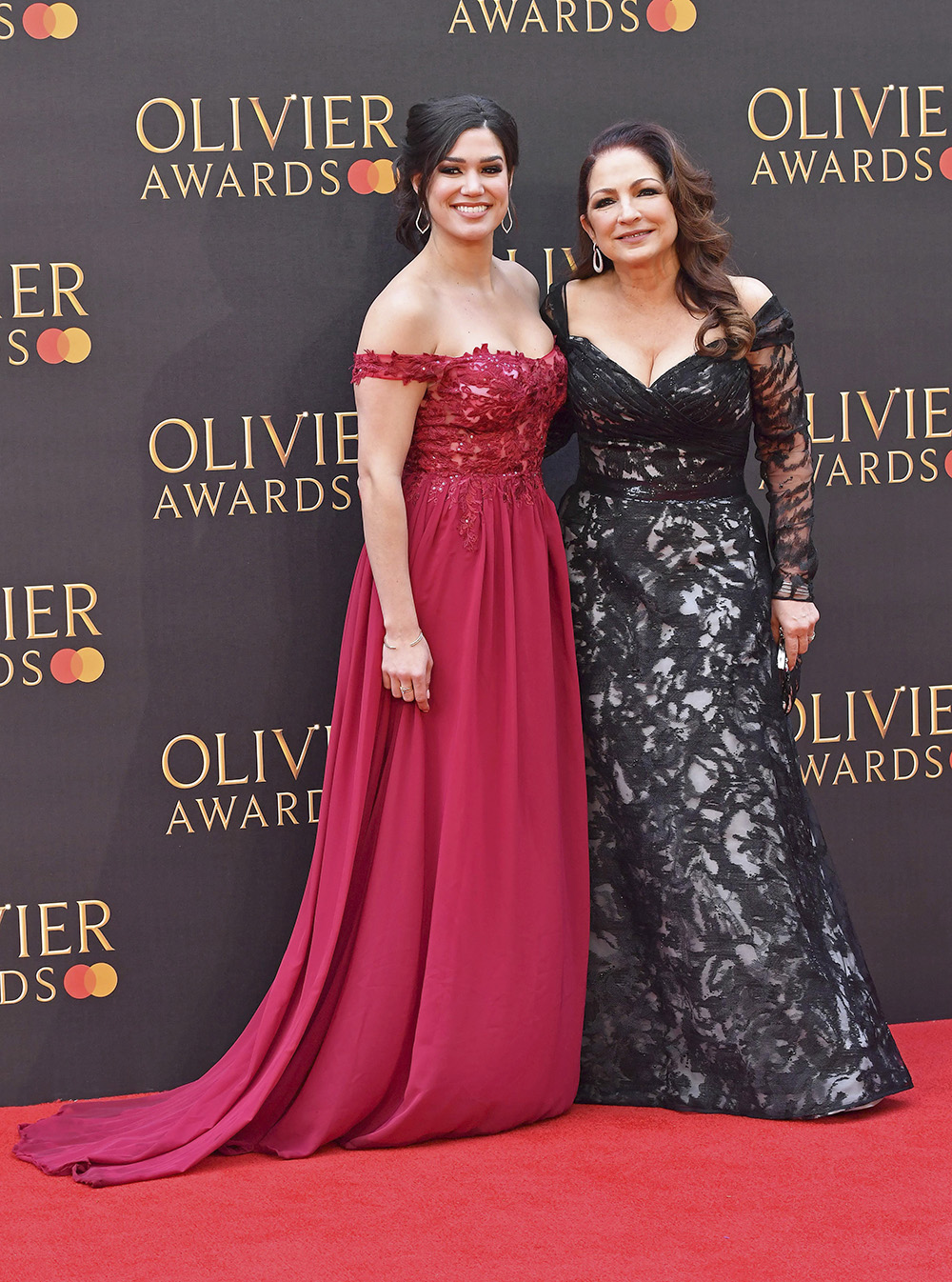 Photo by: zz/KGC-143/STAR MAX/IPx 2019 4/7/19 Emily Estefan and Gloria Estefan at The Olivier Awards 2019 held at The Royal Albert Hall in London, England, UK.