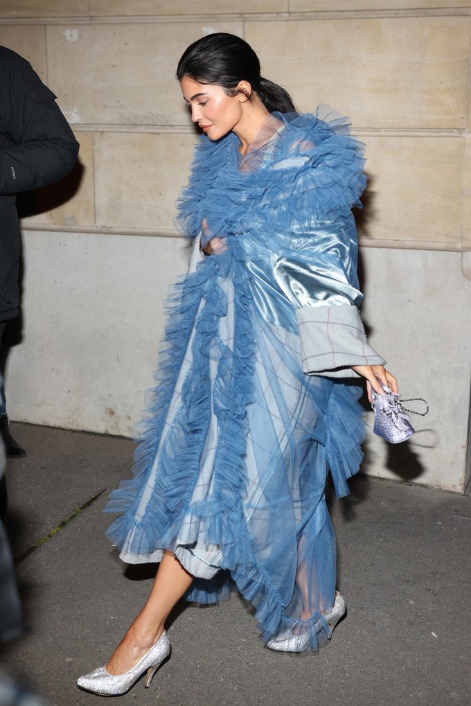 Kylie Jenner Exits the Maison Margiela Fashion Show in Paris