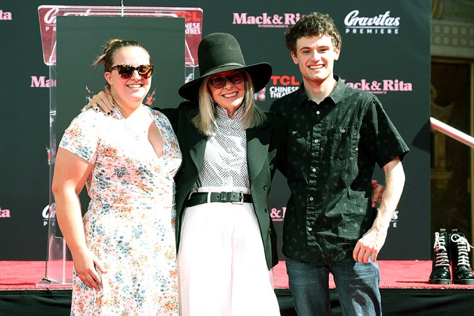 Diane Keaton At Hand Imprinting Ceremony With Her 2 Kids