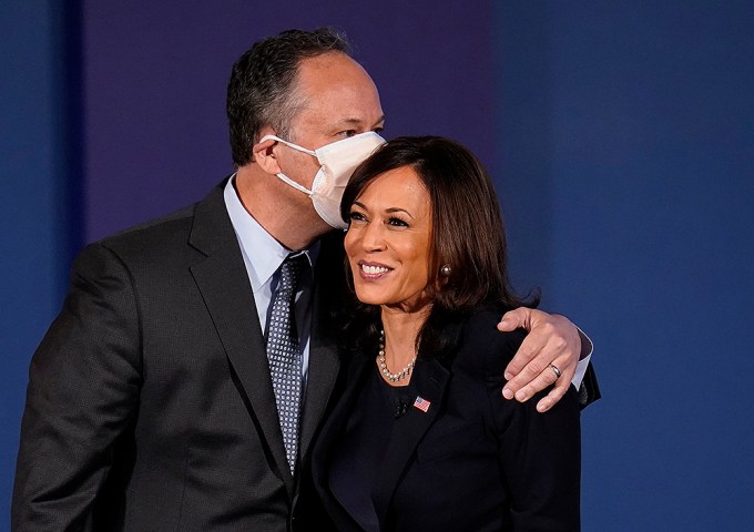 Douglas Emhoff Kisses Kamala Harris