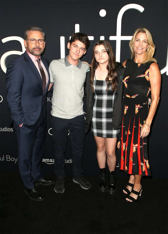 Steve Carell & his family at the ‘Beautiful Boy’ film premiere