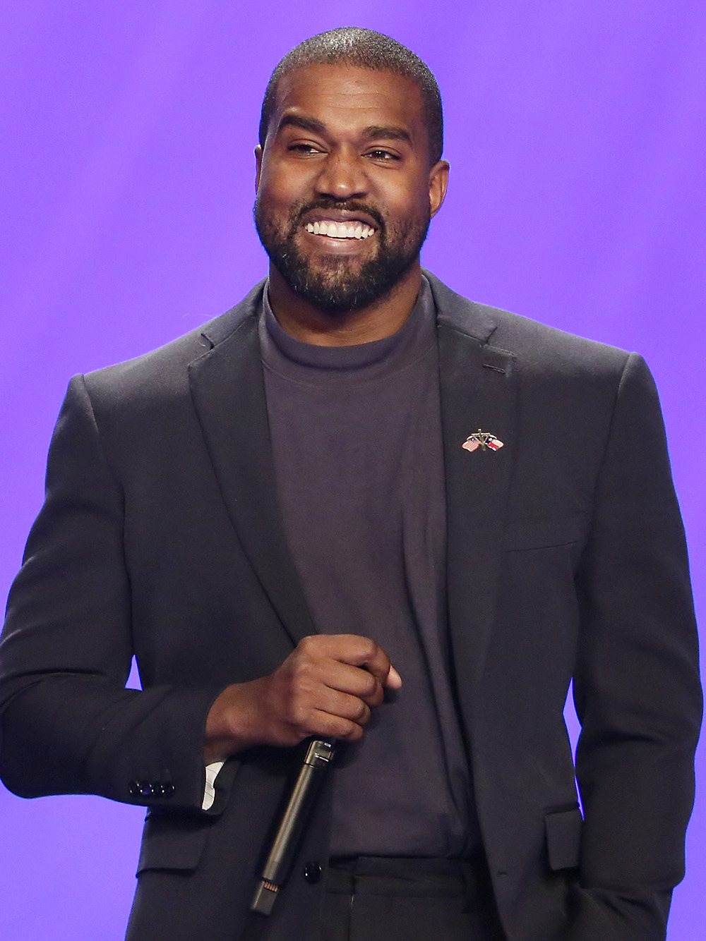 Kanye West answers questions from Sr. pastor Joel Osteen during the 11 am service at Lakewood Church Sunday, Nov. 17, 2019, in Houston. (AP Photo/Michael Wyke)