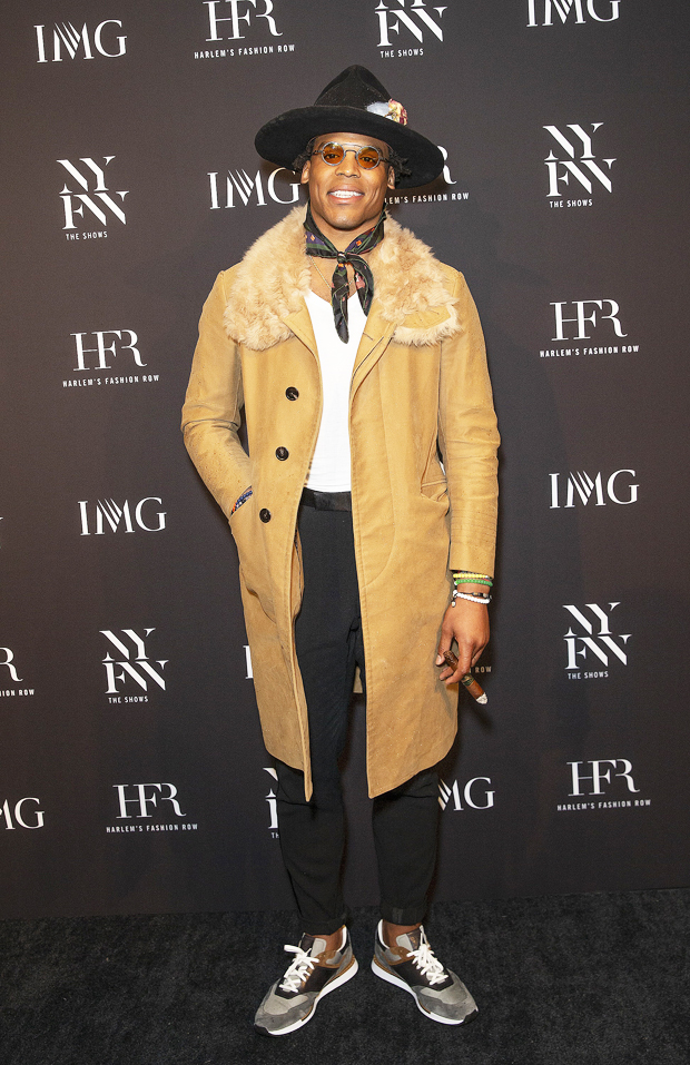 Cam Newton at NYFW in Feb. 2019