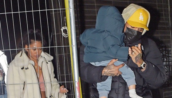 Chris Brown & son Aeko