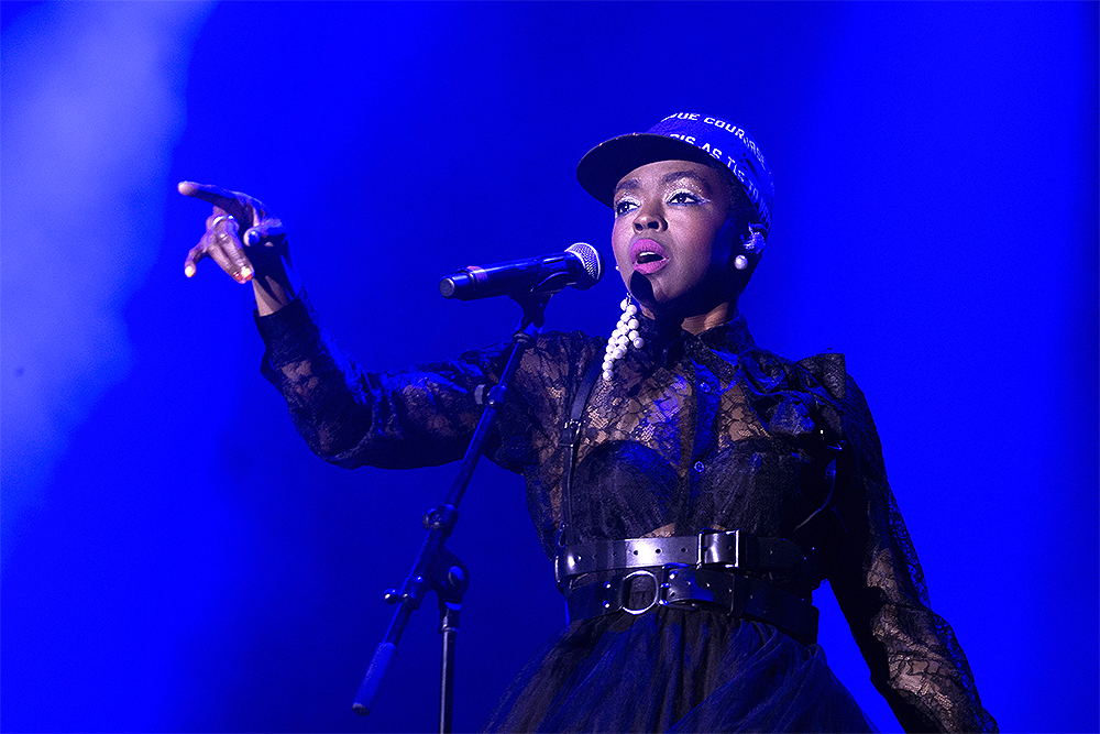 U.S. singer Ms. Lauryn Hill performs on the main stage during the 36th edition of the Gurten music open air festival in Bern, Switzerland, Friday, July 19, 2019. The open air music festival runs from 17 to 20 July. (Peter Klaunzer/Keystone via AP)