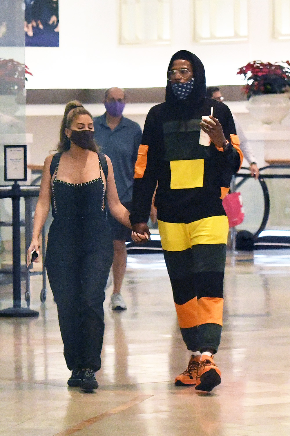 EXCLUSIVE: Larsa Pippen wears a very revealing top and holds hands with Malik Beasley as she hits the mall in Miami.