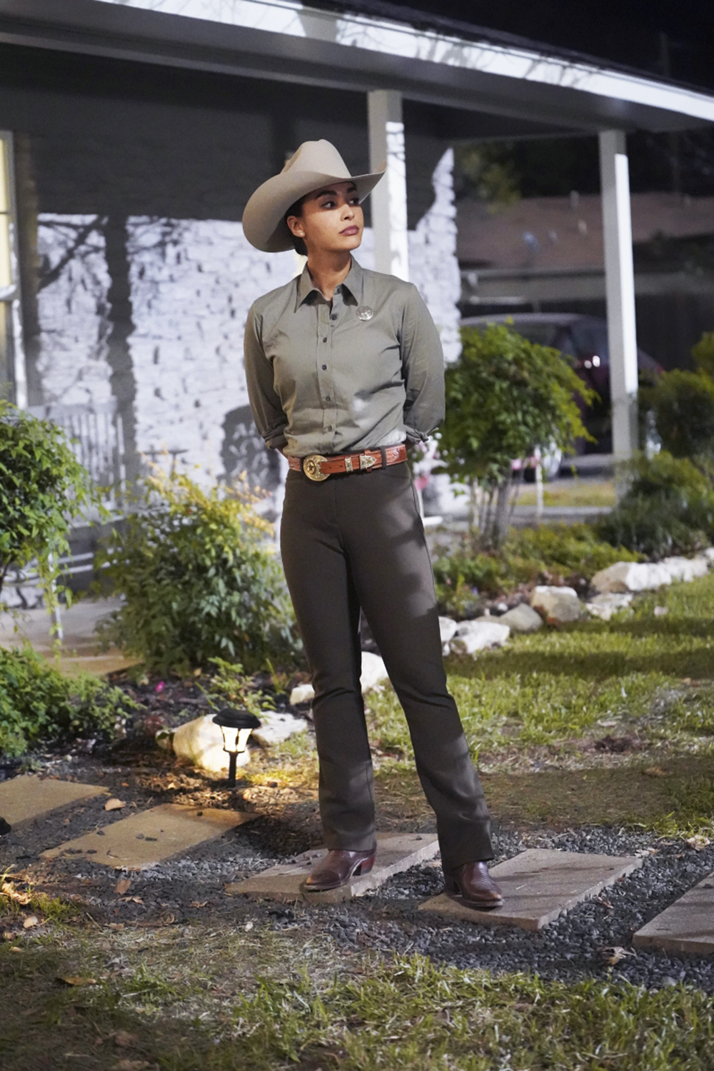 Walker -- “Back in the Saddle” -- Image Number: WLK102b_0005r -- Pictured: Lindsey Morgan as Micki Ramirez -- Photo: Rebecca Brenneman/The CW -- © 2021 The CW Network, LLC. All Rights Reserved.