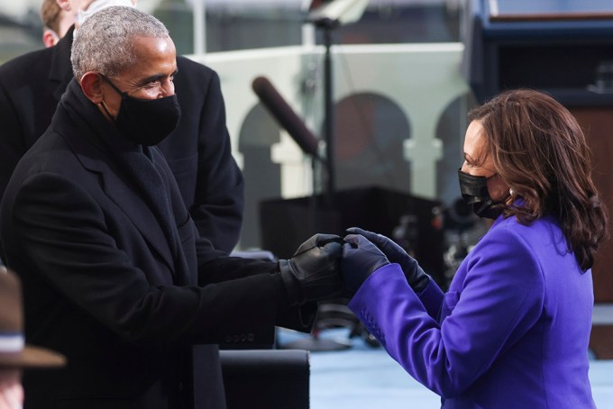 Barack Obama Greets Kamala Harris