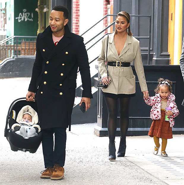 John Legend, Chrissy Teigen, Luna, Miles