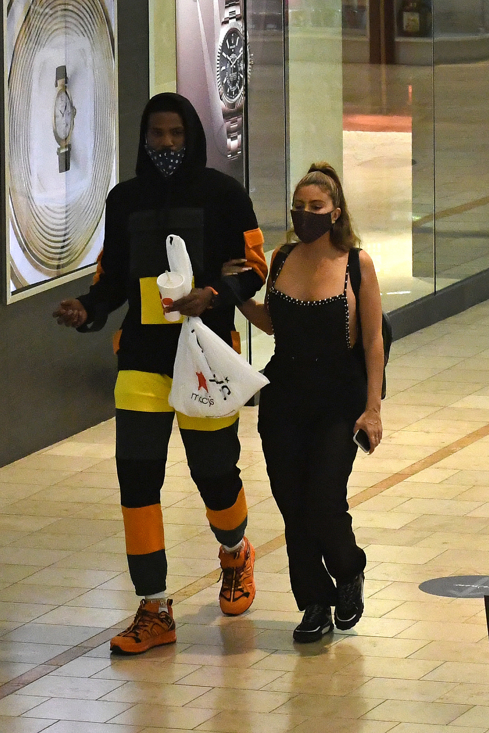 EXCLUSIVE: Larsa Pippen wears a very revealing top and holds hands with Malik Beasley as she hits the mall in Miami.