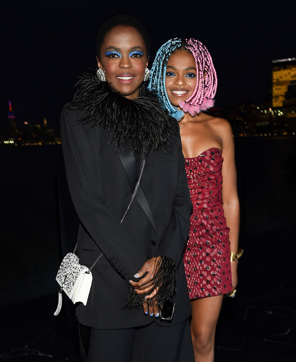 Lauryn Hill, Selah Marley. Singer Lauryn Hill, left, and daughter Selah Marley attend the Saint Laurent Spring/Summer 2019 Menswear Collection at Liberty State Park, in New Jersey
Saint Laurent Spring/Summer 2019 Menswear Collection, Jersey City, USA - 06 Jun 2018