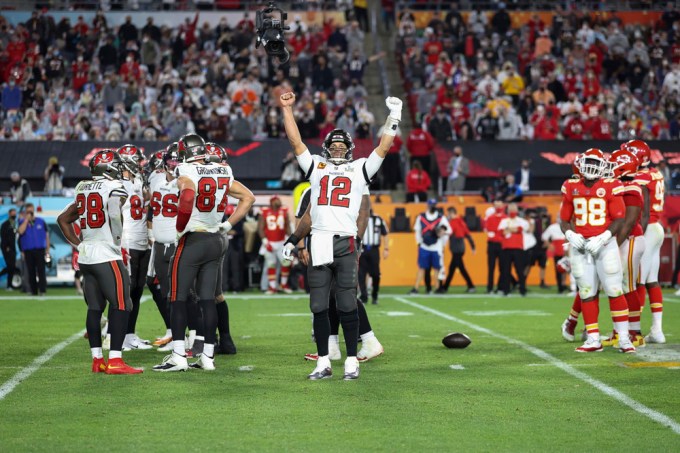 Tom Brady Celebrates A Super Bowl Win