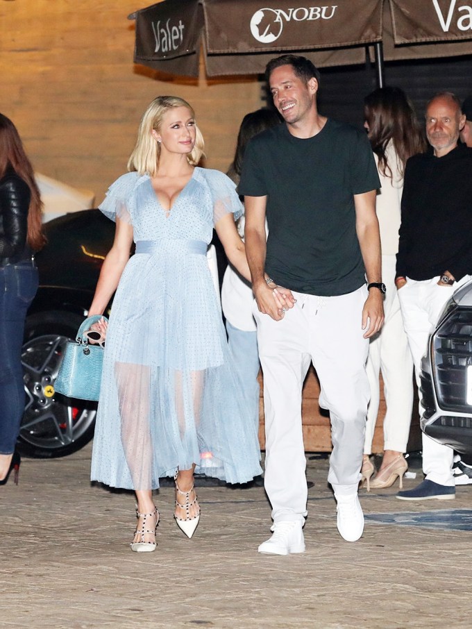 Paris Hilton & Carter Reum Grabbing Dinner At Nobu