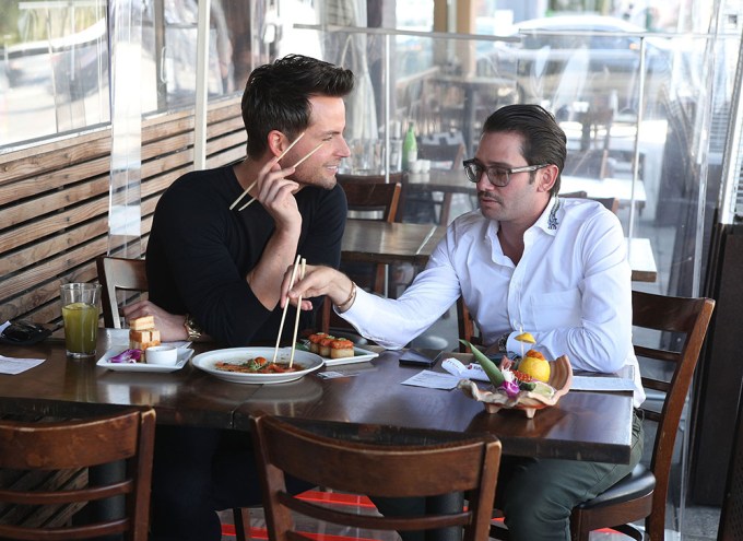 Josh Flagg and Bobby Boyd enjoying lunch at Robata JINYA