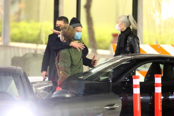 Keanu Reeves and Alexandra Grant in Beverly Hills with Alex Winter