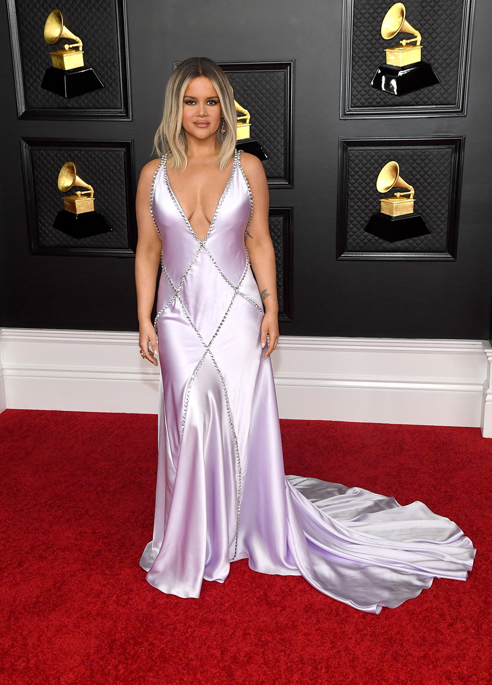 Editorial use only. ATTENTION EDITORS: IMAGE TO BE USED ONLY IN RELATION TO THE STATED EVENT HANDOUT /NO SALESMandatory Credit: Photo by Kevin Mazur/The Recording Academy/HANDOUT/EPA-EFE/Shutterstock (11799836c)A handout photo shows Maren Morris arriving for the 63rd Annual Grammy Awards ceremony at the Los Angeles Convention Center, in Los Angeles, California, USA, 14 March 2021.Arrivals - 63rd Annual Grammy Awards, Los Angeles, USA - 14 Mar 2021