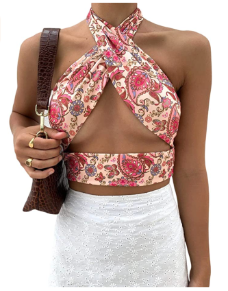 paisley halter top