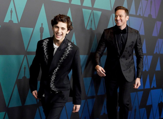 Armie Hammer & Timothee Chalamet on the red carpet