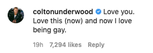 Colton Underwood Comment