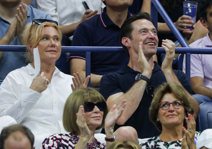 Deborra-Lee Furness & Hugh Jackman At The US Open In 2018