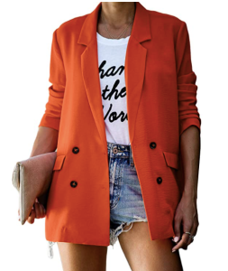 Orange oversized blazer