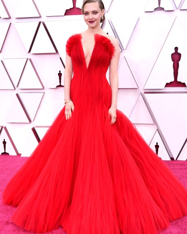 Amanda Seyfried arrives at the Oscars, at Union Station in Los Angeles
93rd Academy Awards - Arrivals, Los Angeles, United States - 25 Apr 2021