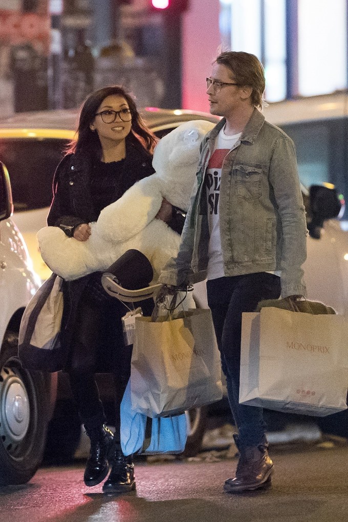 Macaulay Culkin & Brenda Song Go Shopping In Paris