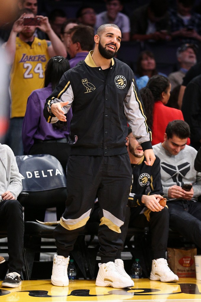 Drake at a basketball game