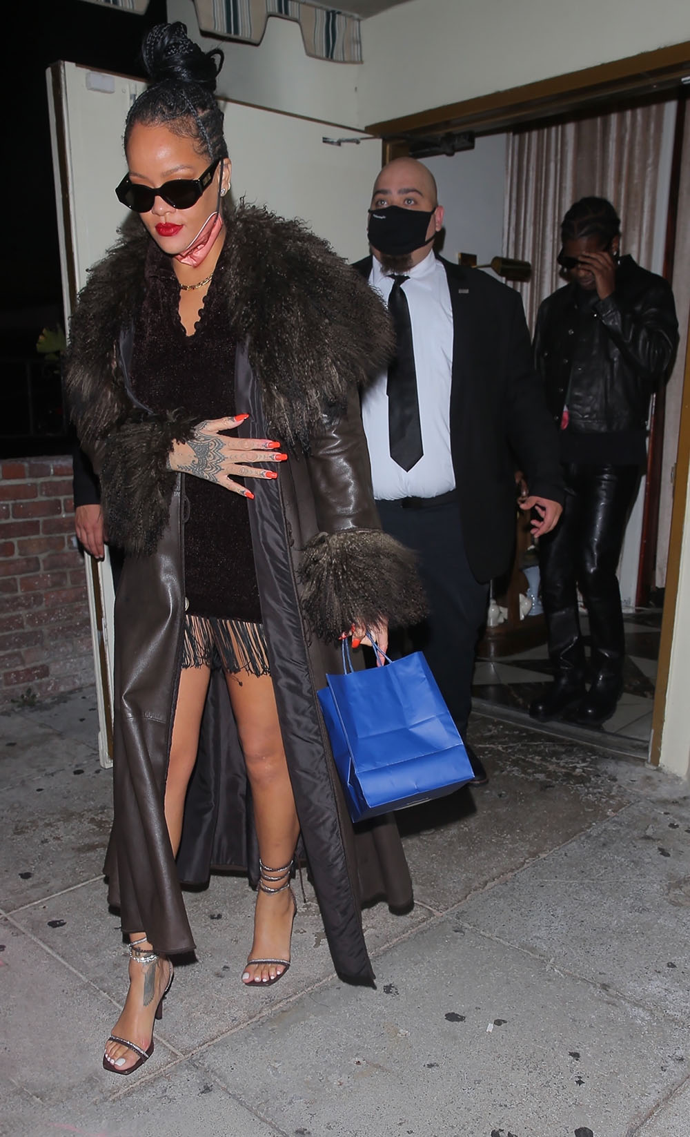 Rihanna & boyfriend ASAP Rocky leave celeb hot spot late night in West Hollywood