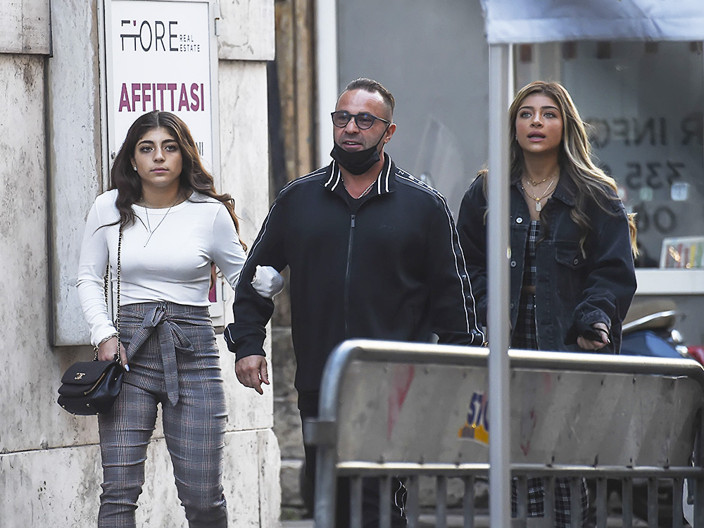 EXCLUSIVE: Joe Giudice and daughters Gia and Milania out and about in Rome along with an unidentified woman