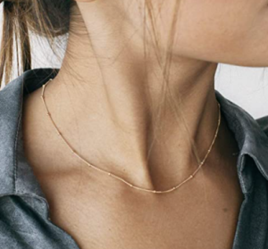 Paperclip gold choker necklace