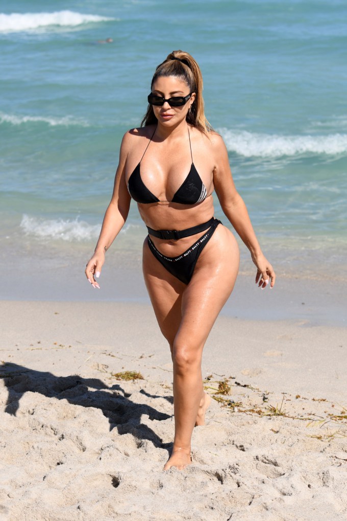 Larsa Pippen Rocks A Belted Black Bikini