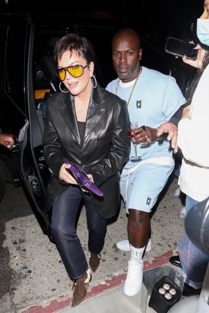 Kris Jenner and boyfriend Corey Gamble arrive