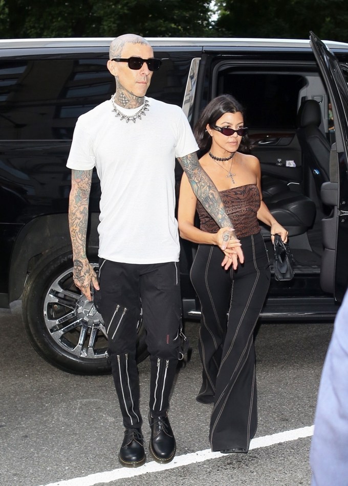 Kourtney Kardashian & Travis Barker At An NYC Hotel