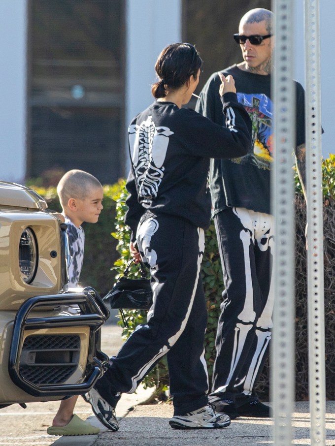 Kourtney Kardashian With Travis Barker & Reign Disick